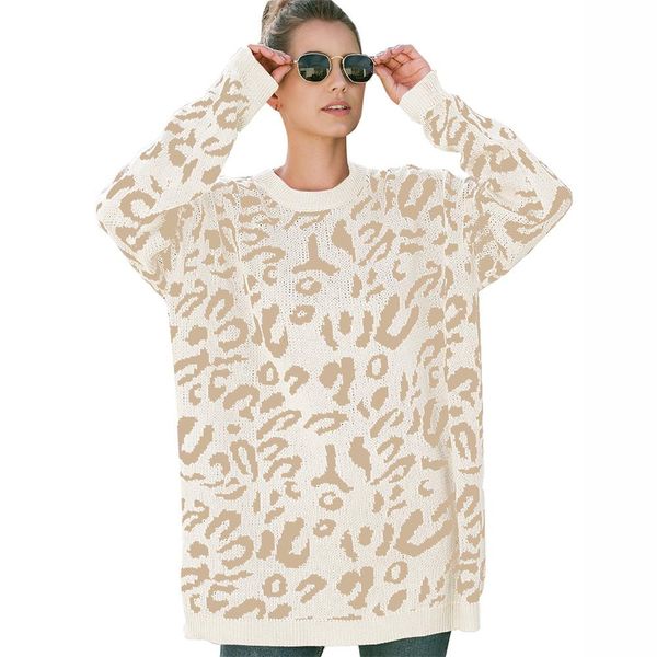missky autumh winter women sweater leopard long-seelved sweater casual pullover with crew-neck for christmas dating female, White;black
missky autumh winter women sweater leopard long-seelved sweater casual pullover with crew-neck for christmas dating female, White;black