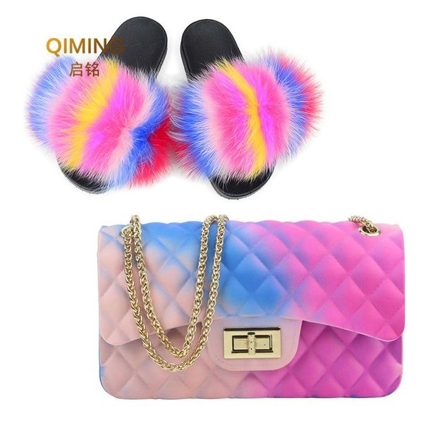 woman fur slides -flap rainbow handbag colorful jelly shoulder bag shoes women fluffy fur slippers purse pvc candy crossbody bag, Black
woman fur slides -flap rainbow handbag colorful jelly shoulder bag shoes women fluffy fur slippers purse pvc candy crossbody bag, Black