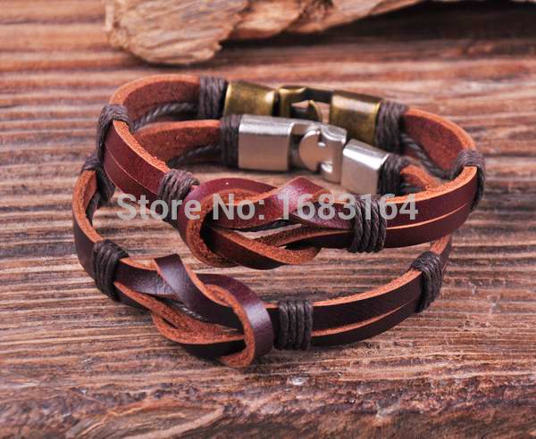 s510 2pc brown surfer genuine leather braided bracelet wristband men's cuff, White
s510 2pc brown surfer genuine leather braided bracelet wristband men's cuff, White