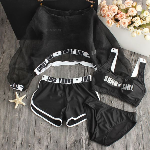 2020 new ladies letter print swimwear slim cute girls four pieces bikinis sets shorts swimsuit bathing suit women biquinis, White;black
2020 new ladies letter print swimwear slim cute girls four pieces bikinis sets shorts swimsuit bathing suit women biquinis, White;black