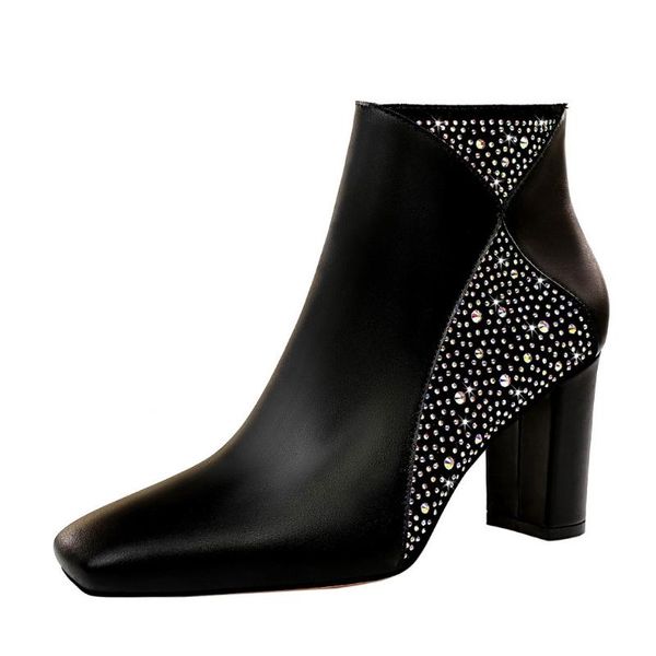 winter new women fashion square toe high heels shoes boots female crystal witn plush boots ladies party ankle, Black
winter new women fashion square toe high heels shoes boots female crystal witn plush boots ladies party ankle, Black