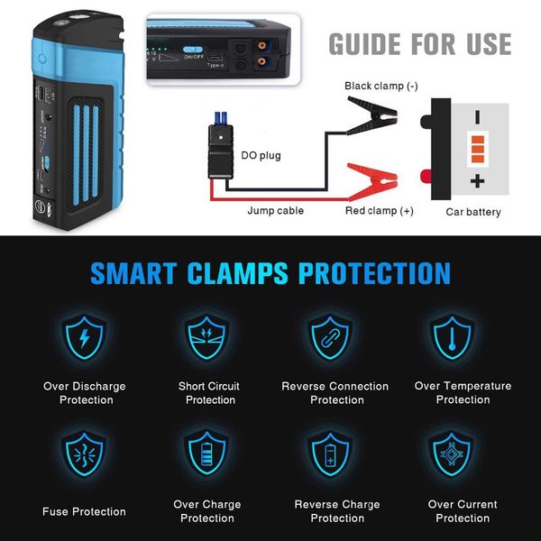 multi-function car jump starer power bank 12v starting device car charger for battery buster auto starter
multi-function car jump starer power bank 12v starting device car charger for battery buster auto starter