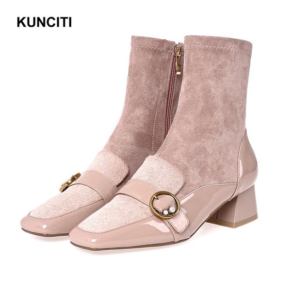 2019 kunciti european designer womens boots ankle patchwork ladies pink shoes square toe female vintage boots med heel d972, Black
2019 kunciti european designer womens boots ankle patchwork ladies pink shoes square toe female vintage boots med heel d972, Black