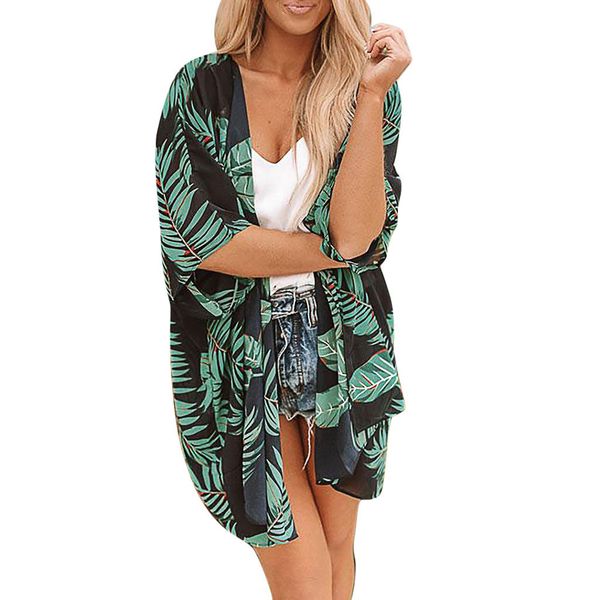 women leaves print harajuku chiffon beach kimono cardigan blouse shawl loose outwear kimono chiffon blouse gothic vadim, White
women leaves print harajuku chiffon beach kimono cardigan blouse shawl loose outwear kimono chiffon blouse gothic vadim, White
