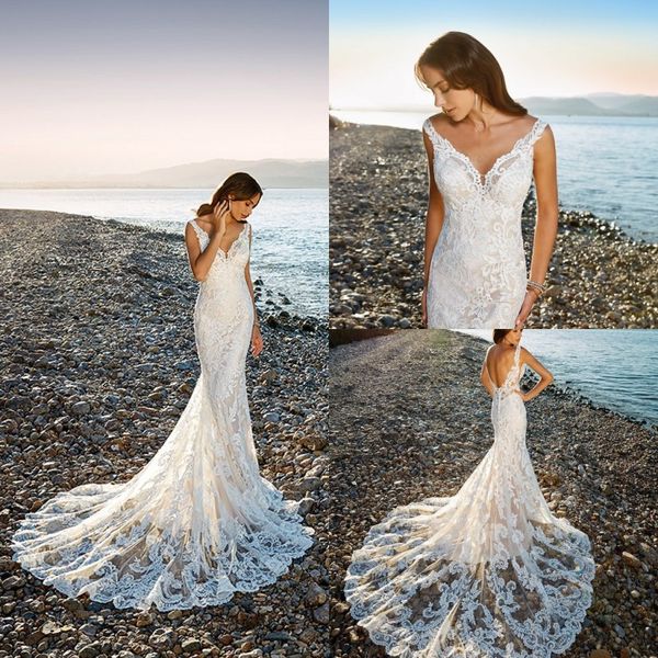 eddy k 2019 elegant wedding dresses lace appliqued v neck backless bridal gowns mermaid trumpet country boho beach wedding dress, White
eddy k 2019 elegant wedding dresses lace appliqued v neck backless bridal gowns mermaid trumpet country boho beach wedding dress, White