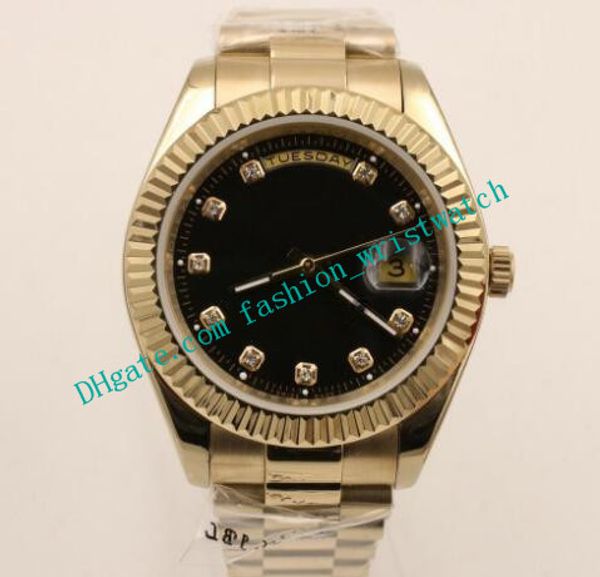 Luxury Watch 40mm automatic mechanical watch No battery sweeping movement Gold Stainless steel Black Dial Date week men wristwatch
Luxury Watch 40mm automatic mechanical watch No battery sweeping movement Gold Stainless steel Black Dial Date week men wristwatch