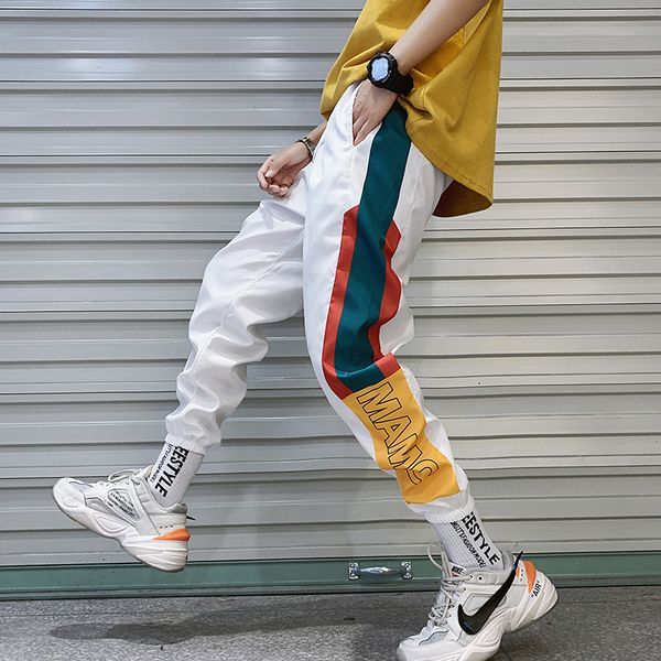 splice hop streetwear men's hip joggers pants cargo harem pant waist casual trousers high elastic men street fashion pant men qgmxx, Black 
splice hop streetwear men's hip joggers pants cargo harem pant waist casual trousers high elastic men street fashion pant men qgmxx, Black