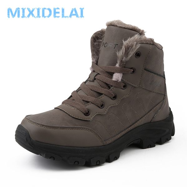 super warm men winter boots quality waterproof leather outdoor men boots fur ankle plush snow winter shoes, Black
super warm men winter boots quality waterproof leather outdoor men boots fur ankle plush snow winter shoes, Black