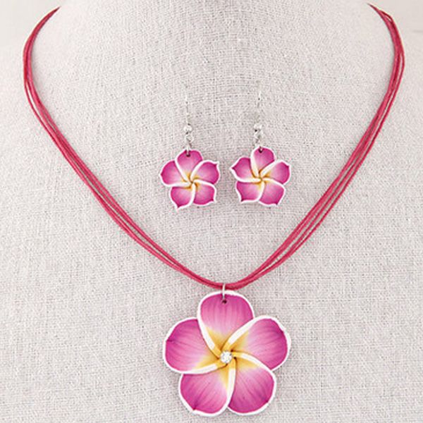 trendy hawaii plumeria flowers jewelry sets polymer clay earrings necklace pendant gift, Silver
trendy hawaii plumeria flowers jewelry sets polymer clay earrings necklace pendant gift, Silver