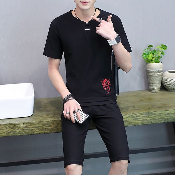 new embroidered cotton and linen suit men's casual retro short-sleeved chinese style linen set, Gray
new embroidered cotton and linen suit men's casual retro short-sleeved chinese style linen set, Gray