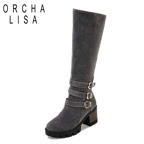 orcha lisa women thick heel knee boots round toe flock leather winter warm fashion botas quality footwear zipper shoes a866, Black
orcha lisa women thick heel knee boots round toe flock leather winter warm fashion botas quality footwear zipper shoes a866, Black