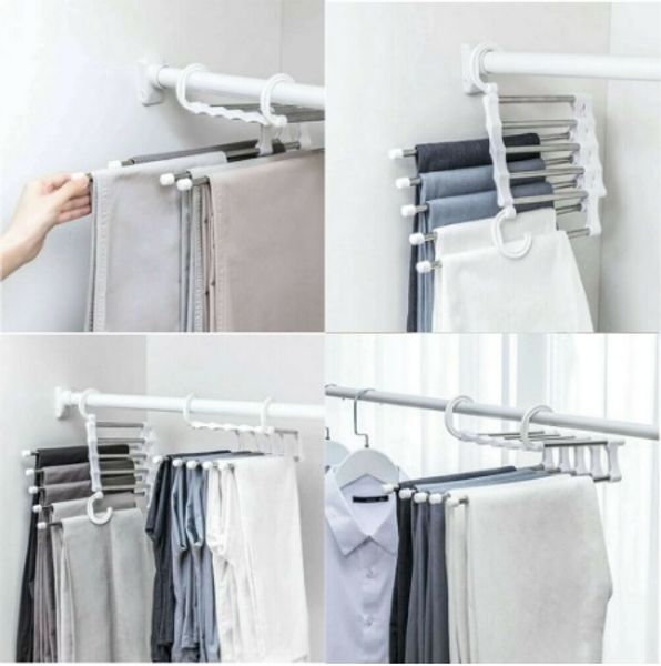 free shipping 2019 new 5 in 1 Pant rack shelves Stainless Steel Multi-functional Wardrobe Foldable Hanger 
free shipping 2019 new 5 in 1 Pant rack shelves Stainless Steel Multi-functional Wardrobe Foldable Hanger