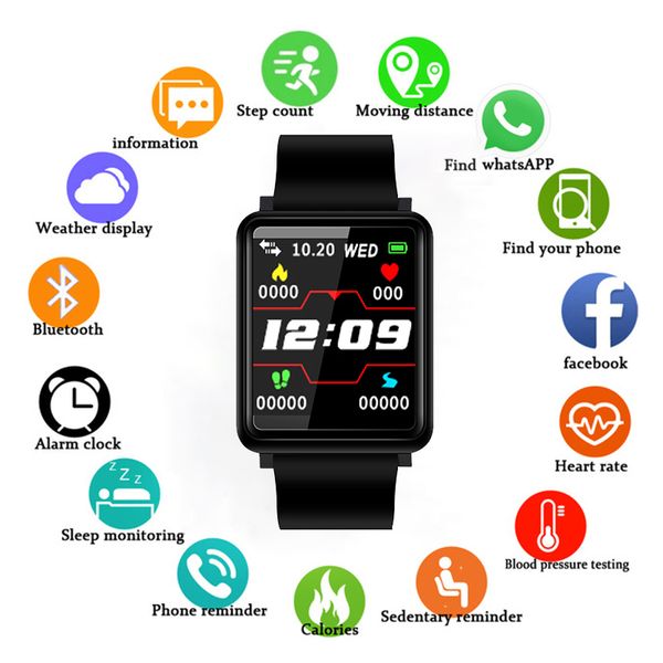 OGEDA F1 Fashion 4 цвета Smart Watch IP67 Водонепроницаемый Спорт Фитнес-Трекер Часы Монитор Сер
OGEDA F1 Fashion 4 цвета Smart Watch IP67 Водонепроницаемый Спорт Фитнес-Трекер Часы Монитор Сер