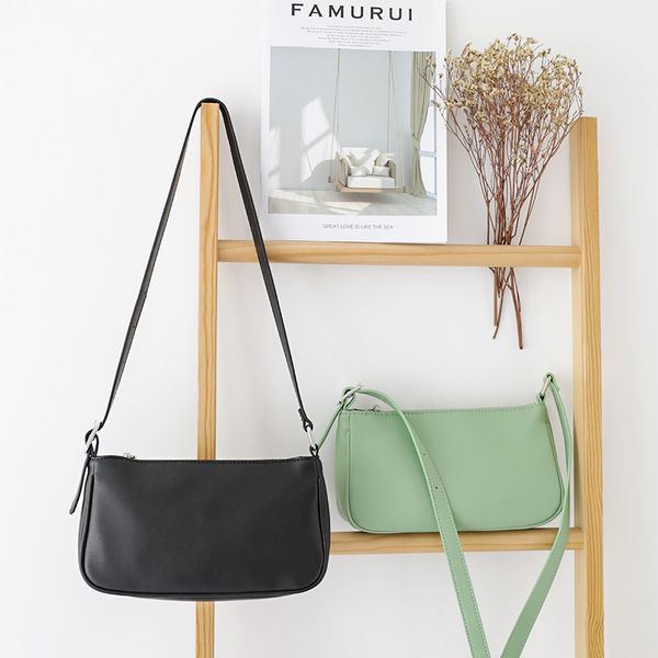japanese and korean soft leather baguette handbag simple square zipper underarm bag french style
japanese and korean soft leather baguette handbag simple square zipper underarm bag french style