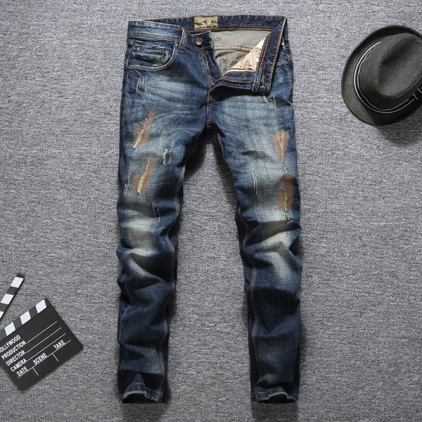 american streetwear fashion men jeans blue color embroidery ripped jeans men slim fit hip hop classical denim pants hombre
american streetwear fashion men jeans blue color embroidery ripped jeans men slim fit hip hop classical denim pants hombre