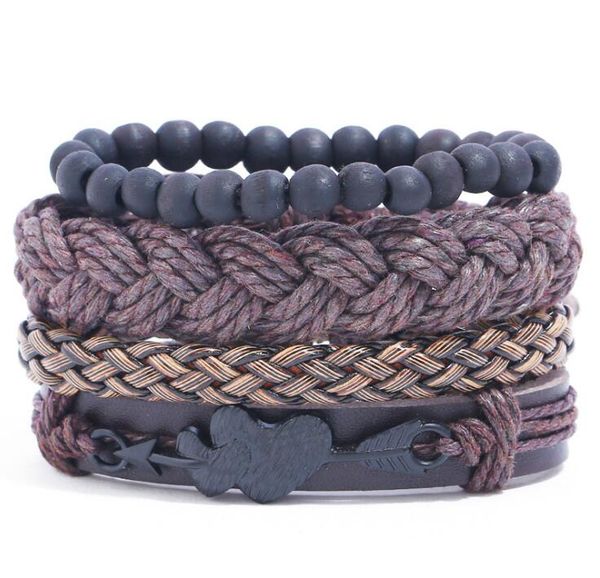 2020 100% genuine leather bracelet diy retro love heart arrow wax rope beading men's combination suit bracelet 4styles/1set, Black
2020 100% genuine leather bracelet diy retro love heart arrow wax rope beading men's combination suit bracelet 4styles/1set, Black