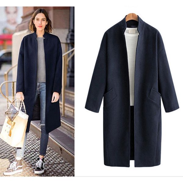 women winter long coat autumn solid mandarin collar slim open stitch new jacket warm plus size regular style female coat outwear, Black
women winter long coat autumn solid mandarin collar slim open stitch new jacket warm plus size regular style female coat outwear, Black
