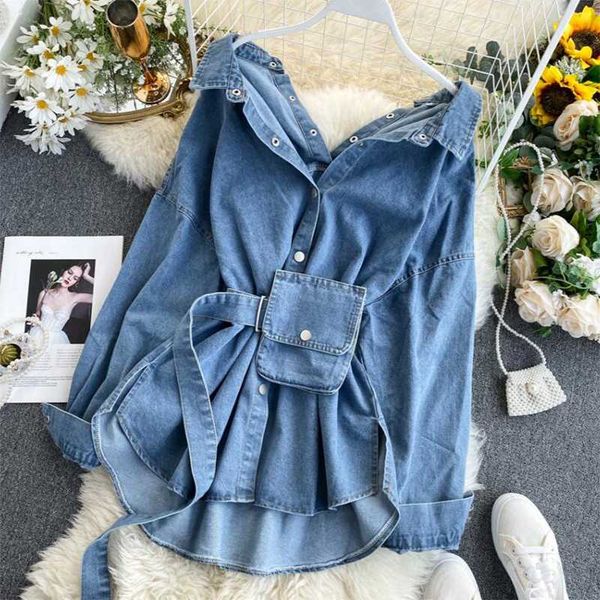 2020 vintage sashes slim waist jeans coat autumn winter women denim jacket korean buttons backless long outerwear bb437, Black
2020 vintage sashes slim waist jeans coat autumn winter women denim jacket korean buttons backless long outerwear bb437, Black