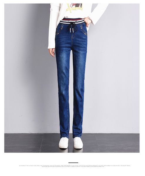 dark blue black jeans women straight tall waist trousers