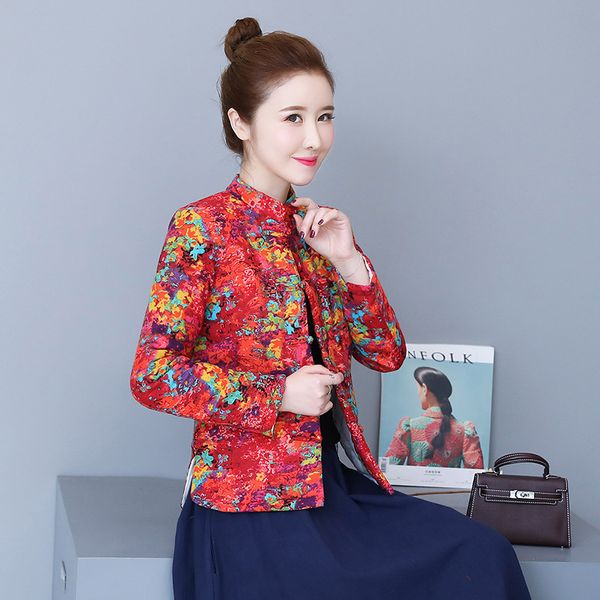 p shoot 2019 autumn and winter retro national wind cotton coat small cotton-padded jacket short cotton linen printed cotton, Blue;black
p shoot 2019 autumn and winter retro national wind cotton coat small cotton-padded jacket short cotton linen printed cotton, Blue;black