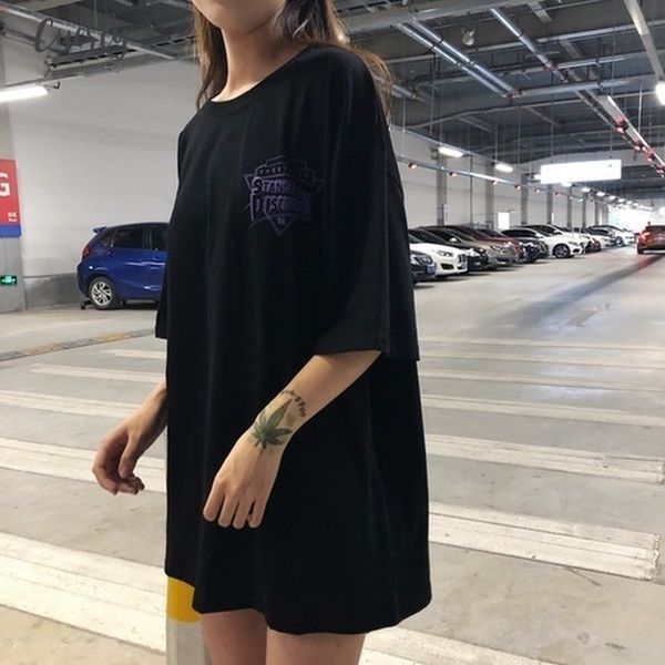 korean ulzzang v neck chic graphic printed old school style oversized all match women tee girl t shirts, White
korean ulzzang v neck chic graphic printed old school style oversized all match women tee girl t shirts, White