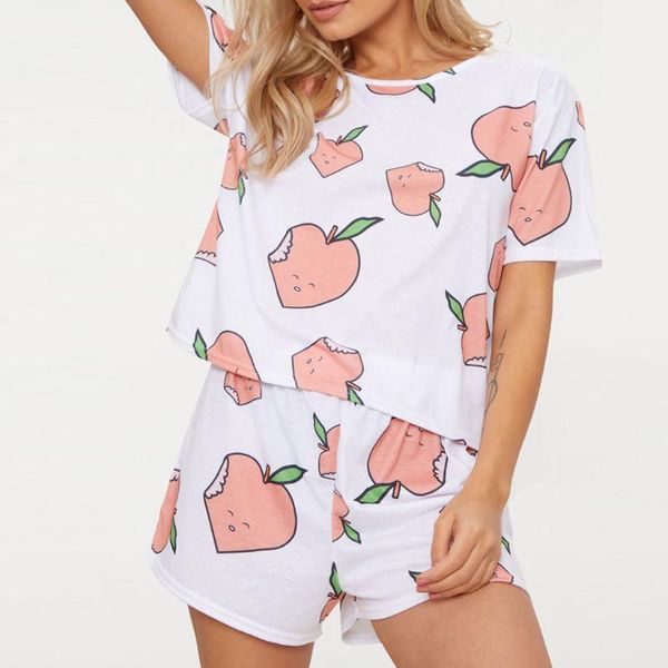 женщины пижамы наборы пижамы хлопок девушки o-образным вырезом персик шорты с коротким рукавом дышащая домашняя одежда костюм пижамы для жен, Black;red 
женщины пижамы наборы пижамы хлопок девушки o-образным вырезом персик шорты с коротким рукавом дышащая домашняя одежда костюм пижамы для жен, Black;red