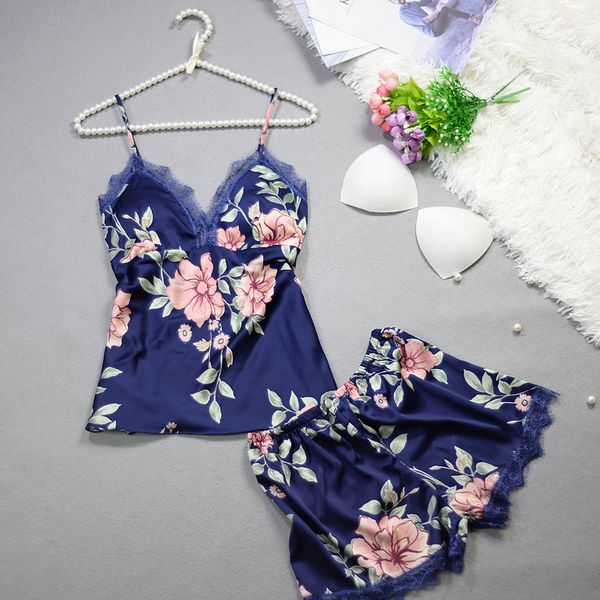 new pajamas sleepwear for women sleeveless spaghetti strap pyjamas suit satin cami shorts pajama set summer nightwear, Blue;gray
new pajamas sleepwear for women sleeveless spaghetti strap pyjamas suit satin cami shorts pajama set summer nightwear, Blue;gray