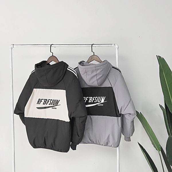 2019 autumn and winter new korean men's fashion loose personality printed breadclothing wild trend thickening casual cotton coat, Black
2019 autumn and winter new korean men's fashion loose personality printed breadclothing wild trend thickening casual cotton coat, Black