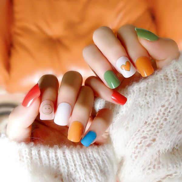false nails summer colored 24 sheet/set fake nail tip peach love round cover glue manicure makeup design pure art sticker s58, Red;gold
false nails summer colored 24 sheet/set fake nail tip peach love round cover glue manicure makeup design pure art sticker s58, Red;gold