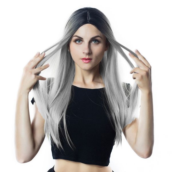 2019 women synthetic wig long straight hair wig for black/white women gradient cosplay party synthetic hair fashion, Brown
2019 women synthetic wig long straight hair wig for black/white women gradient cosplay party synthetic hair fashion, Brown
