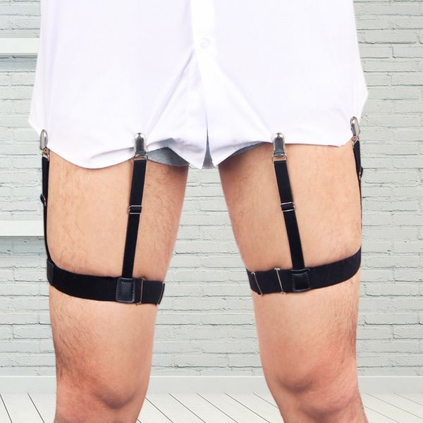 men shirt stays belt with non-slip locking clips keep shirt tucked leg thigh suspender garters strap apparel accessories, Black;white
men shirt stays belt with non-slip locking clips keep shirt tucked leg thigh suspender garters strap apparel accessories, Black;white