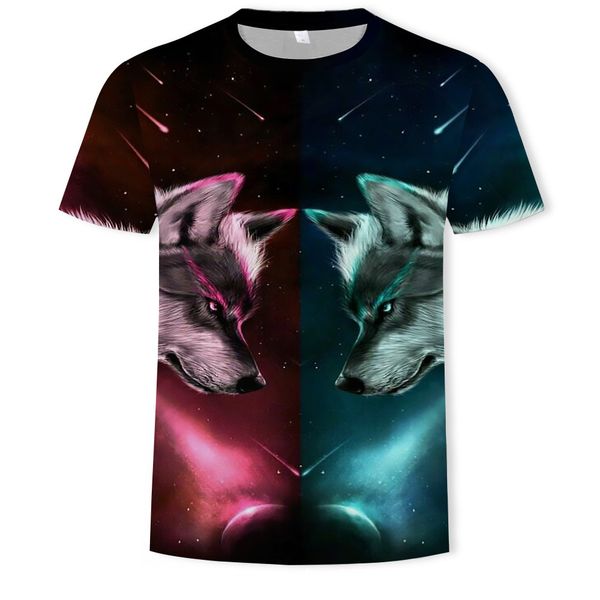 mens designer double wolf 3d printing short-sleeved t-shirt summer casual top, White;black
mens designer double wolf 3d printing short-sleeved t-shirt summer casual top, White;black