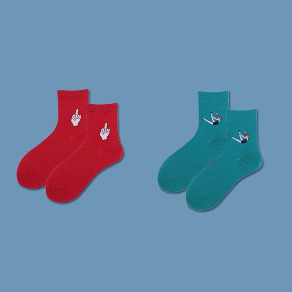 2 pairs/set sporty style cotton short funny socks women cartoon patterned socks female casual mid finger art socks hipster sox, Black;white
2 pairs/set sporty style cotton short funny socks women cartoon patterned socks female casual mid finger art socks hipster sox, Black;white