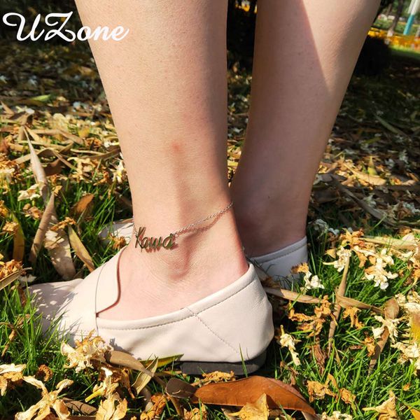 uzone custom name anklet personalized stainless steel nameplate ankle bracelet cheville for girl gift, Red;blue
uzone custom name anklet personalized stainless steel nameplate ankle bracelet cheville for girl gift, Red;blue
