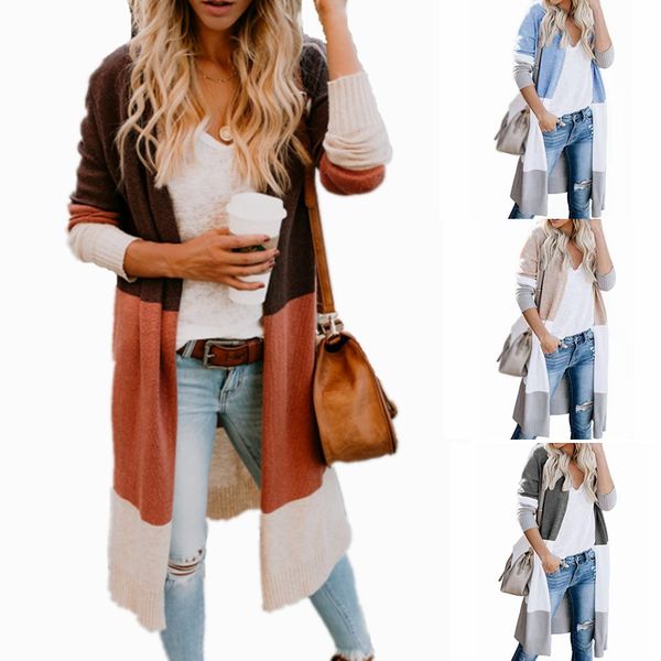 knit sweater women long sleeve patchwork knitted open front striped cardigan women coat sueter mujer invierno 2019, Black
knit sweater women long sleeve patchwork knitted open front striped cardigan women coat sueter mujer invierno 2019, Black