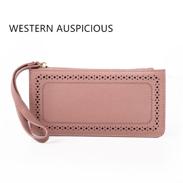 western auspicious wallet women long style cowskin genuine leather women messenger bags portemonnaie, Red;black