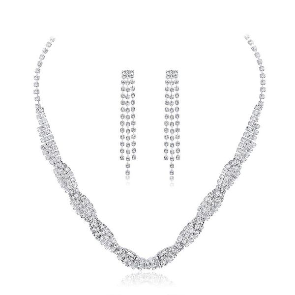 xiufen 2pcs/set fashion women jewelry sets silver color necklace earring set crystal rhinestone bridal accessories for female
xiufen 2pcs/set fashion women jewelry sets silver color necklace earring set crystal rhinestone bridal accessories for female