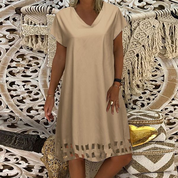 women summer dress solid v-neck short-sleeve cotton and linen loose dress casual dresses woman party night vestidos verano 2019, Black;gray
women summer dress solid v-neck short-sleeve cotton and linen loose dress casual dresses woman party night vestidos verano 2019, Black;gray