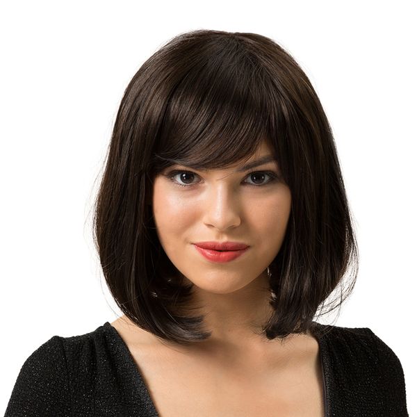 hair short bob human hair wig, straight hair wigs with inclined bangs for women, natural looking, black color, 12 inch
hair short bob human hair wig, straight hair wigs with inclined bangs for women, natural looking, black color, 12 inch