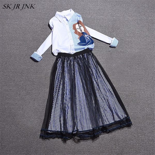 summer women's suits two piece outfits fashion casual loose irregular print shirt lace mesh skirts women 2 piece sets sr421, White
summer women's suits two piece outfits fashion casual loose irregular print shirt lace mesh skirts women 2 piece sets sr421, White
