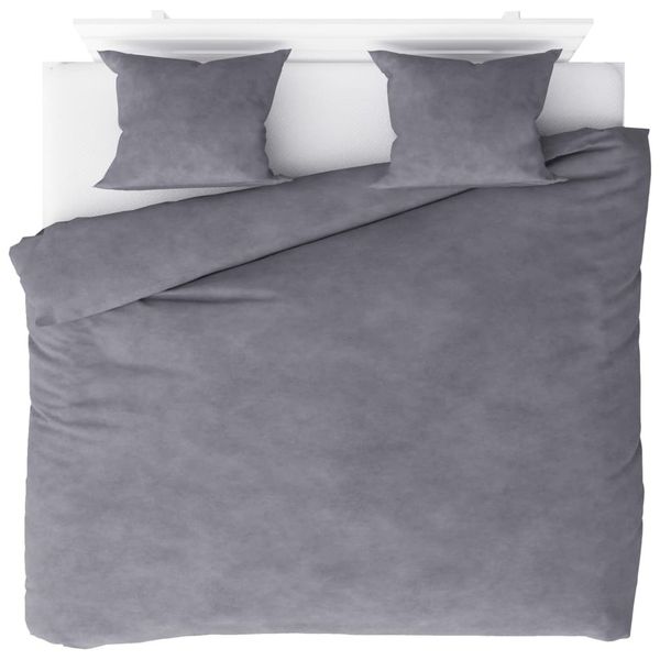 duvet cover set 3 pcs gray in viscose 240x220 / 60x70 cm other home textile