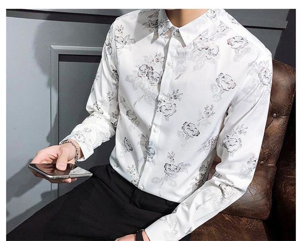 floral print mens designer shirt fashion spring autumn long sleeve casual shirt homme tile styles clothes, White;black
floral print mens designer shirt fashion spring autumn long sleeve casual shirt homme tile styles clothes, White;black