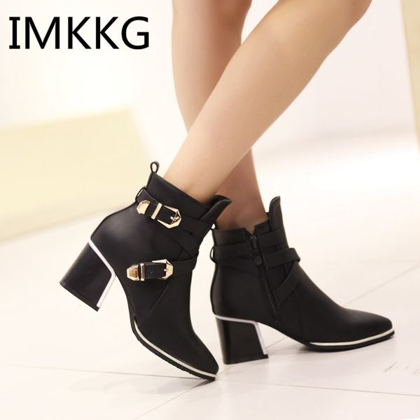 women boots thick heel boots ankle pointed toe spring ladies female zip buckle blue red shoes large size 34-43 v804, Black
women boots thick heel boots ankle pointed toe spring ladies female zip buckle blue red shoes large size 34-43 v804, Black