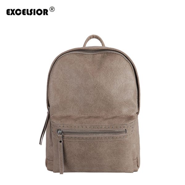 excelsior selling women's backpack pu leather vintage school bags composite solid school bag for girls g2162
excelsior selling women's backpack pu leather vintage school bags composite solid school bag for girls g2162