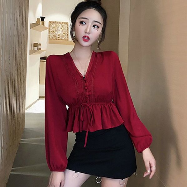 women ladies sweet ruffled v-neck long sleeve blouse female solid casual white shirt blusas mujer 2019 lace blouses shirts
women ladies sweet ruffled v-neck long sleeve blouse female solid casual white shirt blusas mujer 2019 lace blouses shirts