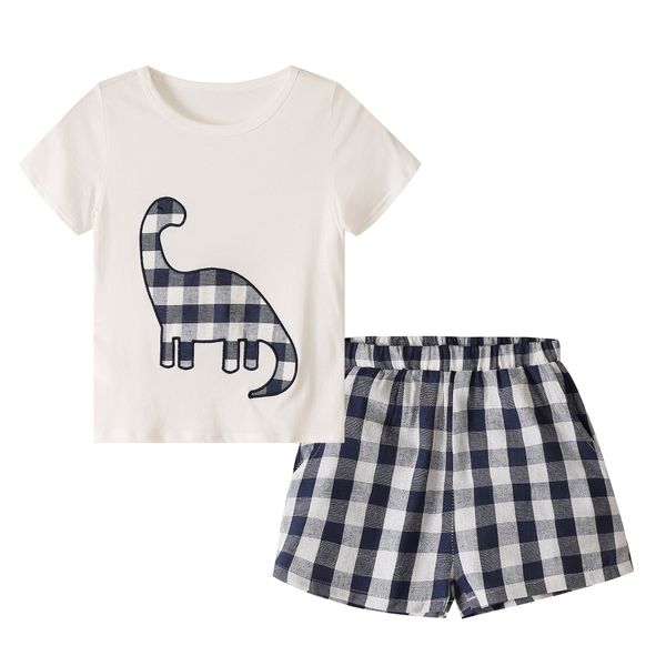 2020 boys embroidery clothing children's children's' dinosaur embroidered t-shirt plaid shorts two-piece pure cotton children
2020 boys embroidery clothing children's children's' dinosaur embroidered t-shirt plaid shorts two-piece pure cotton children