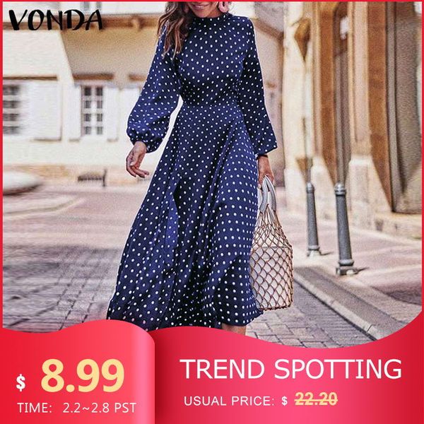vonda bohemian dresses 2019 autumn women long sleeve vintage polka dot o-neck dress casual loose midi dress plus size sundress, Black;pink
vonda bohemian dresses 2019 autumn women long sleeve vintage polka dot o-neck dress casual loose midi dress plus size sundress, Black;pink
