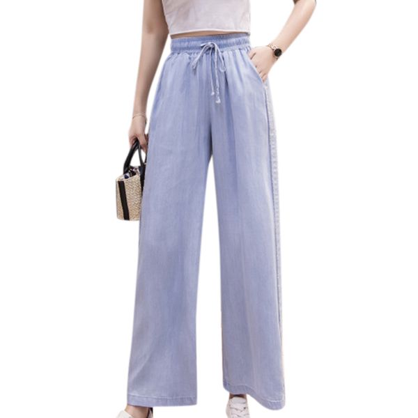 women's pants jeans summer wide leg casual elastic waist side striped pants for women joggers women trousers, Blue
women's pants jeans summer wide leg casual elastic waist side striped pants for women joggers women trousers, Blue