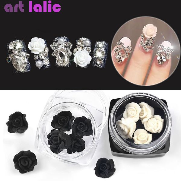 5pcs/box black white mini soft clay rose flower rhinestone 3d petal relief sculpture charm elegant nail art decorations, Silver;gold
5pcs/box black white mini soft clay rose flower rhinestone 3d petal relief sculpture charm elegant nail art decorations, Silver;gold
