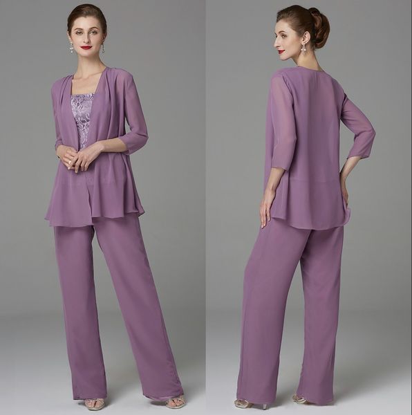 chiffon mother of bride groom pant suits three pieces grape loose lace mother formal wear suits with long sleeves jackets, Black;red
chiffon mother of bride groom pant suits three pieces grape loose lace mother formal wear suits with long sleeves jackets, Black;red